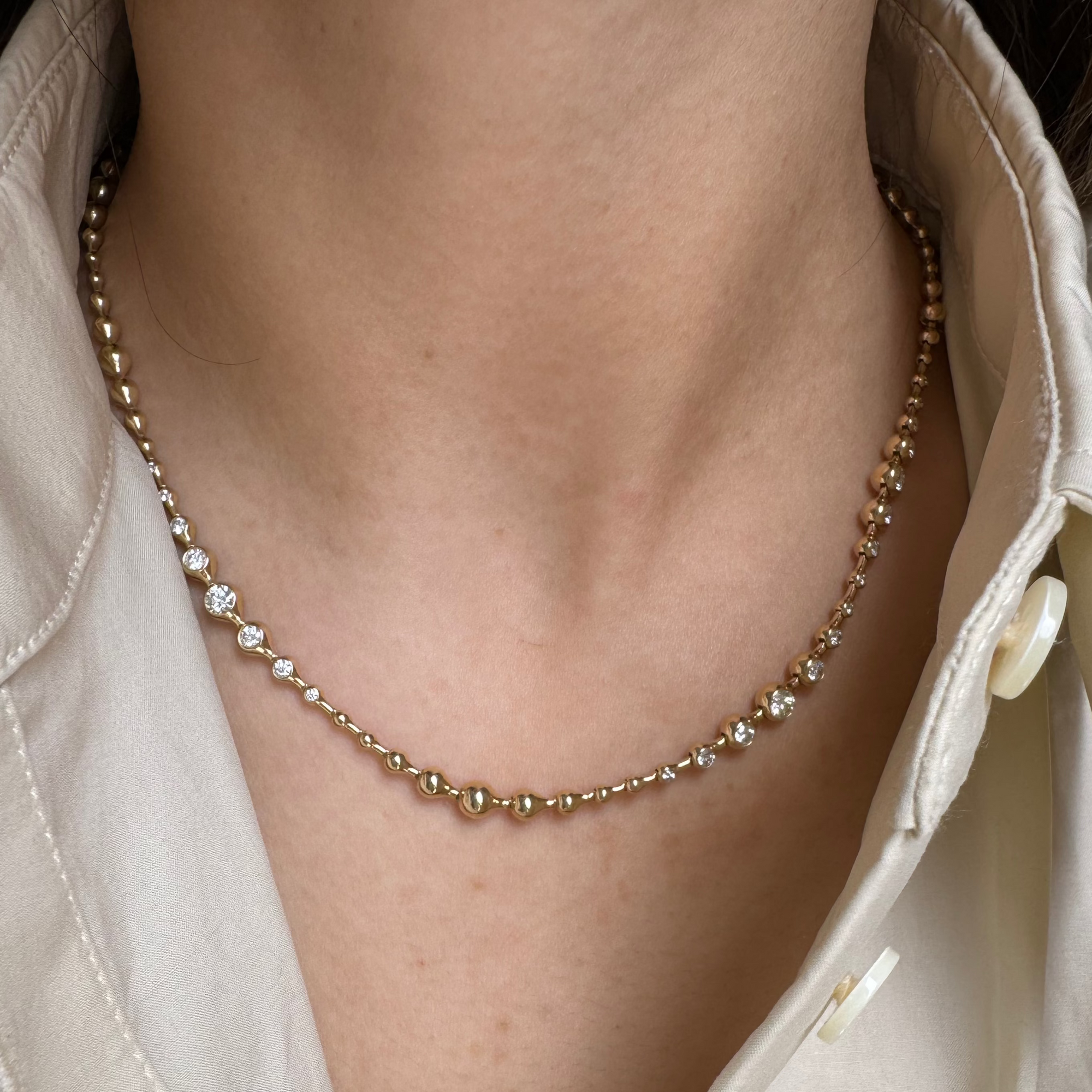 Ripple Diamond Necklace